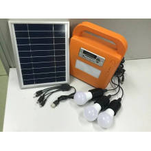 Sistema de kits de iluminación LED solar con radio FM y reproductor de tarjeta SD